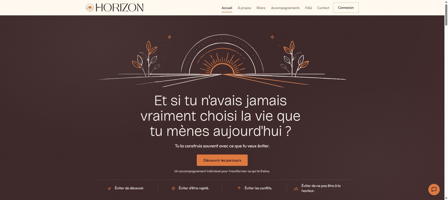 Horizon — Coach en développement personnel · Belgique, projet réalisé par Elevora